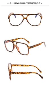 Detailed views of double-bridge tortoiseshell frames with transparent lenses for classic style