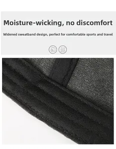 Macro detail of breathable widened sweatband inside the washed cotton baseball cap
