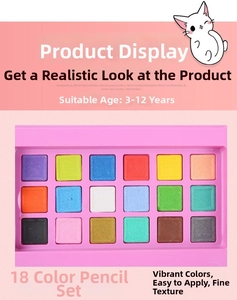 Top view of 18 vibrant colors face paint palette set for children art projects