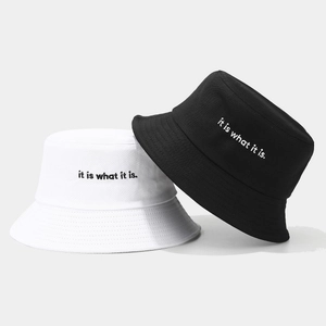 Chapeau Bob En Toile De Coton Unisexe Slogan Brodé Lettre Protection Solaire Été Extérieur Streetwear Décontracté