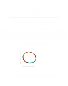 Detailed specs of 3-layer glass bead necklace with turquoise stones weighing 19g