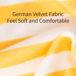 Striped Dralon fabric pet clothes for cats and dogs with soft yellow and white texture