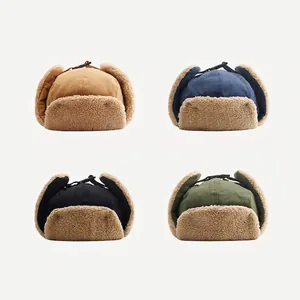 Winter thermal trapper hats for men and women in four colors with warm fleece lining