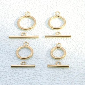 Golden 304 stainless steel OT toggle clasps for DIY jewelry making in four sets
