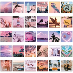 62-piece California retro aesthetic stickers for iPad, laptop and luggage decoration