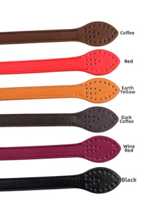 Detailed comparison of six colors of PU leather bag straps with stitching and hole design