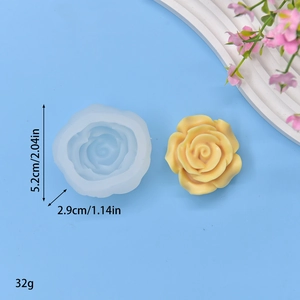 3D rose flower silicone mold for DIY scented candles and handmade soap making kit