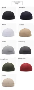 Detailed color chart for minimalist quick-dry miki hats showing nine available summer shades