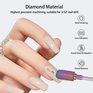 Diamond tungsten steel nail drill bits set for 3/32 inch professional electric manicures