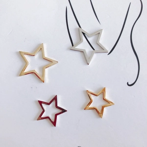 DIY hollow star earring charms in gold silver and bronze metal finishes