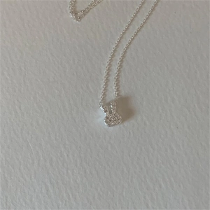 Sparkling silver 925 sterling silver necklace featuring a cute rabbit pendant with zircons