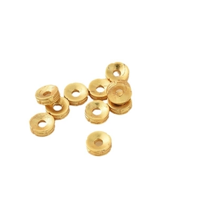18K matte gold flying saucer spacer beads for handmade DIY bracelet jewelry making