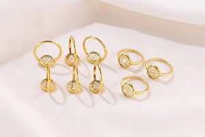 Detailed macro view of S925 engraved hallmark on gold-plated hollow geometric ring