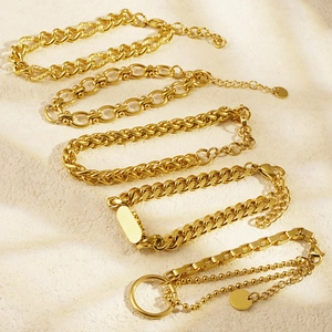 Minimalist Stainless Steel Chain Bracelet For Women Vintage Gold Silver Plated Link Bracelet Fashion Jewelry Accessory