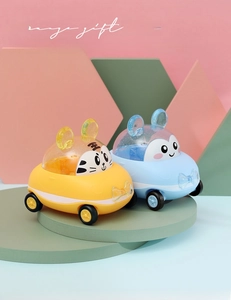 Detailed view of yellow tiger and blue animal toy car gift boxes in creative setting