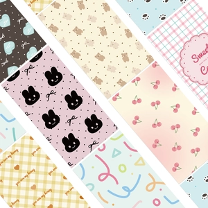 Detailed view of assorted waterproof stickers with cute bunny, bear, and cherry patterns