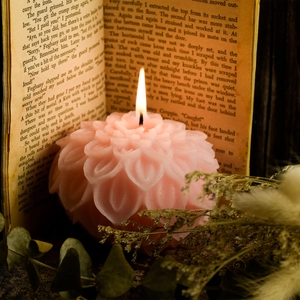 Pink lotus flower shaped silicone candle mold for elegant aromatherapy home decoration