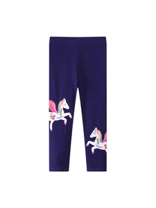 Girls Leggings Cotton Elastic Slim Fit Pants With Unicorn Embroidery Toddler Kids Spring Autumn Fashionable