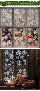 Macro detail of glittering silver snowflake window stickers for festive holiday decoration