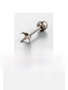 Detailed size chart for F136 titanium alloy screw post stone setting ear studs