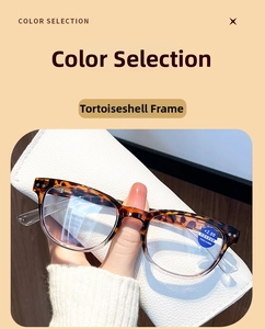 Close-up of tortoiseshell reading glasses with blue light blocking and +2.00 strength