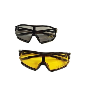 Punk style geometric kids sports sunglasses with UV400 protection in grey and yellow