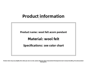 Detail specifications for handmade wool felt acorn hanging Christmas ornaments