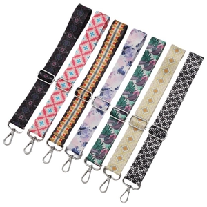 Adjustable wide replacement shoulder straps with colorful patterns and metal hooks