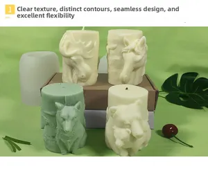 Detailed silicone mold showing elk and bear textures for DIY scented candles