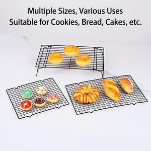 Rectangular non-stick baking cooling racks in various sizes for cookies and bread