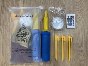 Accessories kit for inflatable Christmas ball with LED light, remote, and hand pump