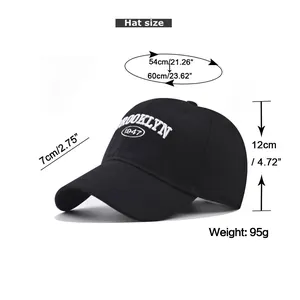 Guide des tailles indiquant la circonférence et la hauteur de la casquette Brooklyn