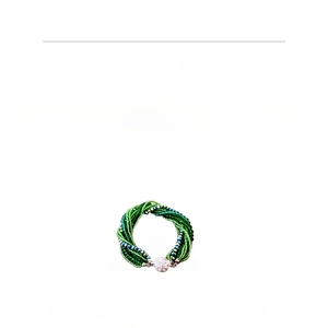Detail specifications of green crystal beaded bracelet with alloy and rhinestone material