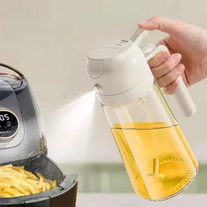 Oil Spray Bottle Glass 2 In 1 Pour And Spray Nozzle Leak Proof Misting Dispenser For Kitchen Air Fryer Cooking