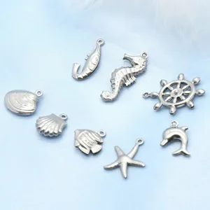 Stainless Steel Charms Animal Sea Life Pendants For DIY Jewelry Making Necklaces Bracelets Accessories Cute Hollow Design