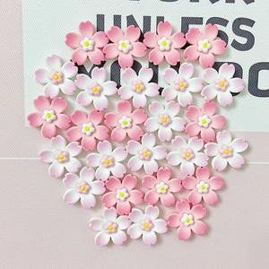 Pink and white gradient cherry blossom resin charms for DIY hair clips and crafts