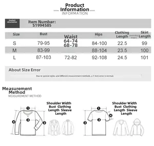 Guide des tailles détaillé pour l'ensemble deux pièces col en V avec fente et mesures S/M/L