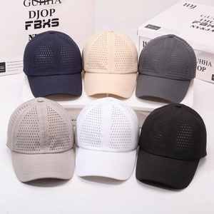 Breathable laser-cut quick-dry sun caps for men and women in six various colors