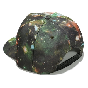 Adjustable galaxy starry sky print flat brim baseball cap for unisex hip hop style streetwear