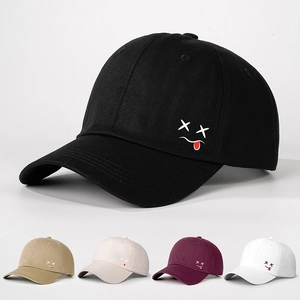 Funny XX Eyes Tongue Out Expression Embroidery Baseball Cap Adjustable Sun Hat Breathable Polyester Casual Streetwear