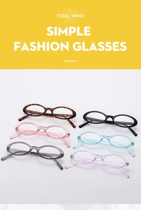 Detailed view of six vintage oval eyewear frames in multiple clear and classic colors