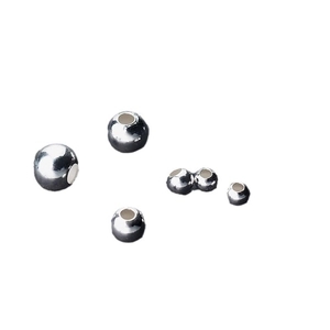 Polished S925 sterling silver loose beads in various sizes for DIY jewelry making