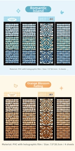 Laser PVC alphabet stickers in blue and orange for kpop photocard and scrapbook DIY