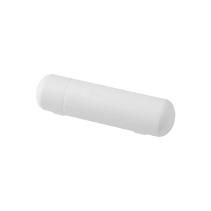 Minimalist white cylindrical double-layer pencil box with frosted plastic texture