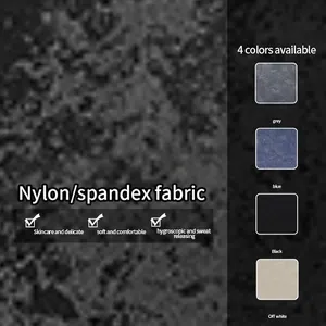Seamless moisture-wicking yoga set in four colors with breathable nylon-spandex fabric