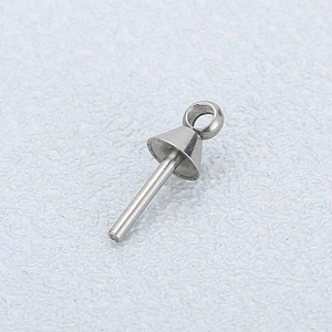 316L stainless steel umbrella hollow earring post and pendant accessory in silver finish
