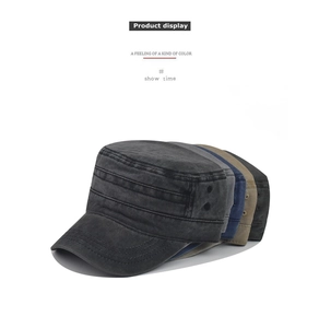 Multiple colors of distressed washed cotton military caps with side metal ventilation eyelets