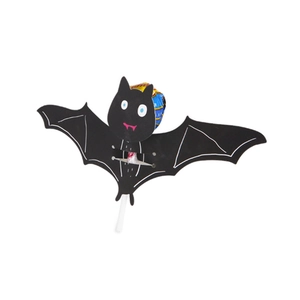 Cute black bat-shaped lollipop holder cards for Halloween candy gift decorations