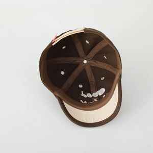 Detailed interior view of a 6-panel baseball cap with reinforced crown and stitching
