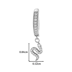 G23 titanium snake belly button ring with sparkling zircon inlays for body piercing